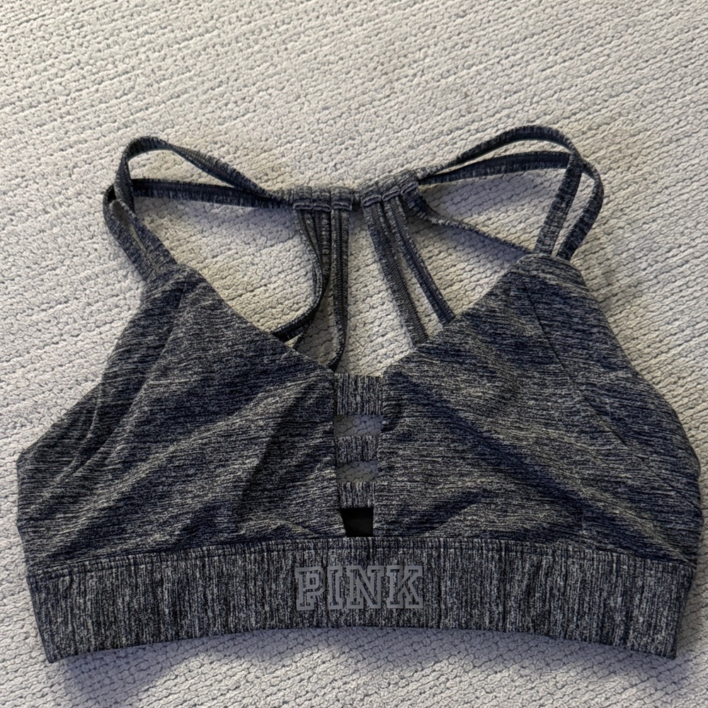 PINK Victoria's Secret Charcoal Sports Bra
